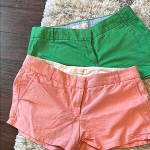 J. Crew Women's Green and Pink Shorts